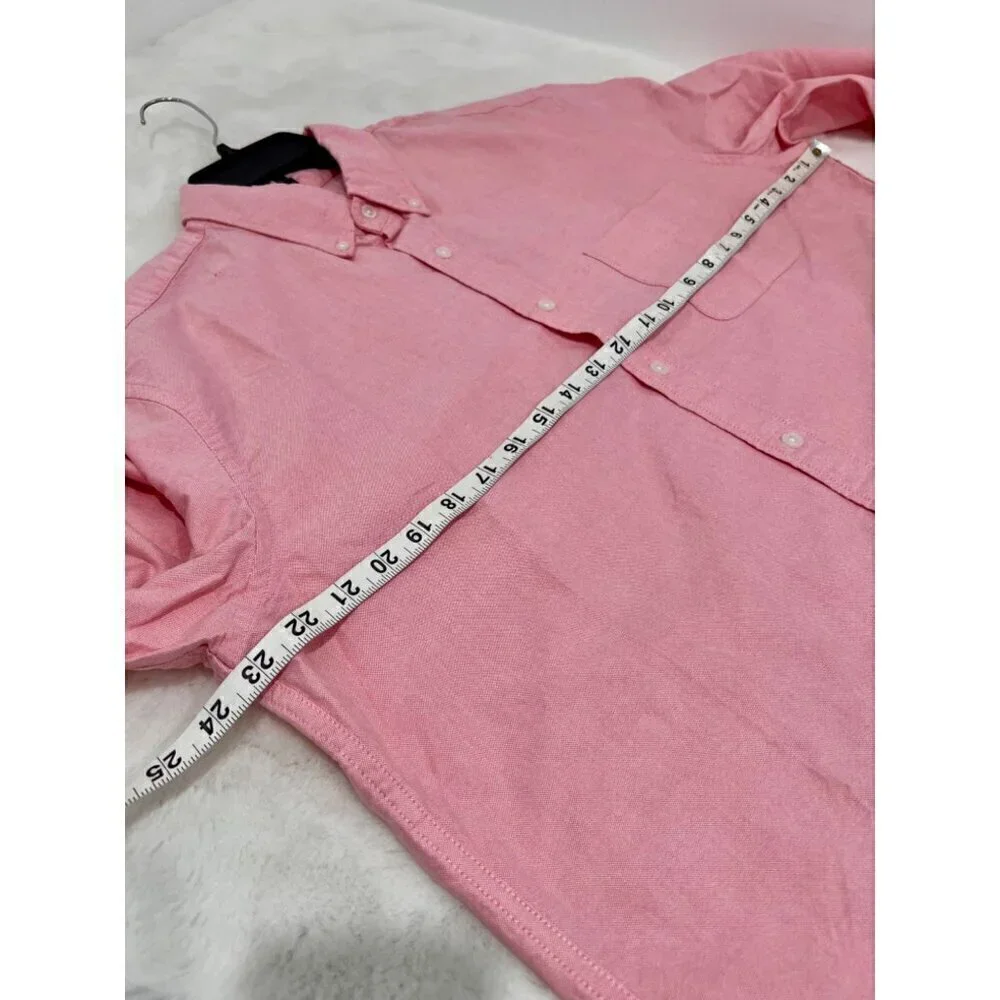 New J. Crew Size L Flex oxford casual shirt Pink SP23 *Thread Pull*